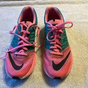 Nike Women’s Lunarlon Vibrant Pink and Green Running Shoe